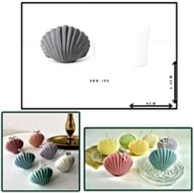 Resim Küçük İstiridye Silikon Mum Kalıbı, Sabun Kalıbı  6x4,5 cm    