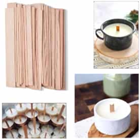 Resim Ahşap Mum Fitili Metal Altlıksız 13cm 50 Adet 