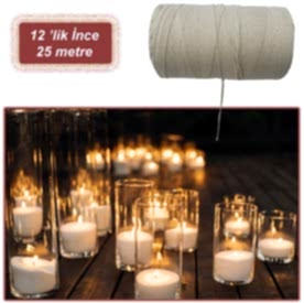 Resim Mum Fitili 12 numara İnce 25mt Mumsuz 