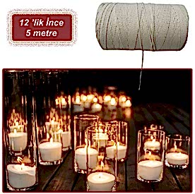 Resim Mum Fitili 12 numara İnce 5mt Mumsuz