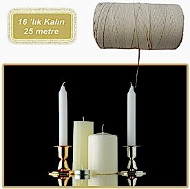 Resim Mum Fitili 16 numara Kalın 25mt Mumsuz 