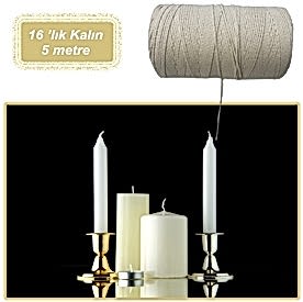 Resim Mum Fitili 16 numara Kalın 5mt Mumsuz