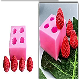 Resim Çilek 4 lü Mum Kalıbı