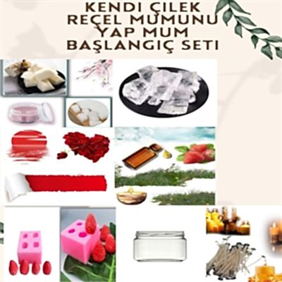 Resim Kendi Çilek Reçel Mumunu Yap Mum Başlangıç Seti