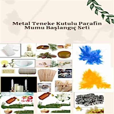 Resim Metal Teneke Kutulu Parafin Mumu Başlangıç Seti
